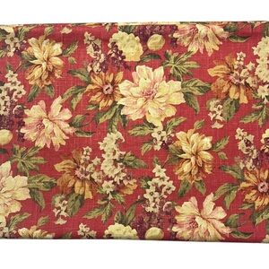 Share Raymond Waite Vintage Floral Fabric 3.3 Yds Red Gold Cottage Decor Mill Cr